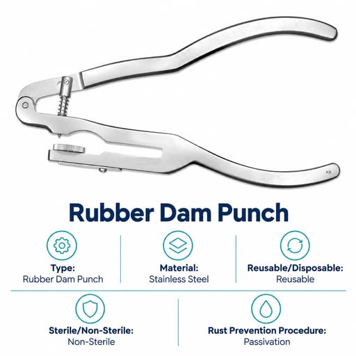 GDC Rubber Dam Punch - Ivory (16cm) (Rdp)