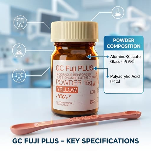 GC Fuji Plus Resin Modified GIC Luting Cement (15g Powder + 7g Liquid)