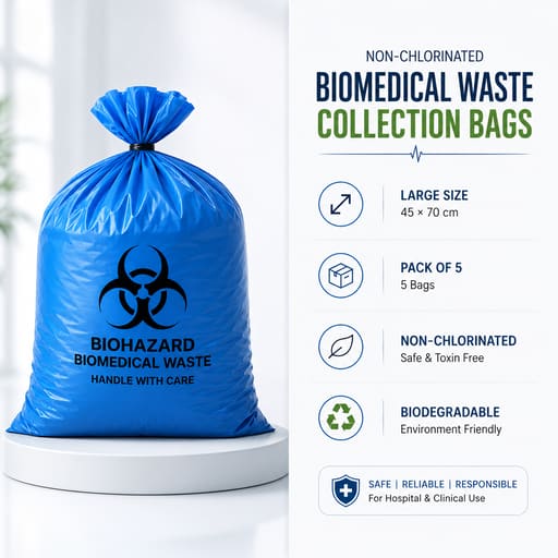 GRV's Non-Chlorinated Biomedical Waste Collection Disposable Bags - Large (Pack of 5)