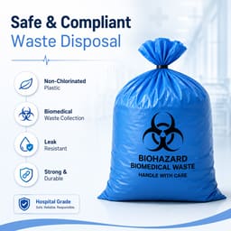 GRV's Non-Chlorinated Biomedical Waste Collection Disposable Bags - Large (Pack of 5) - 6