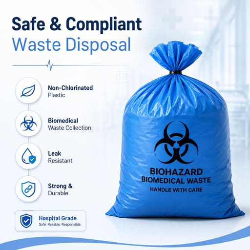 GRV's Non-Chlorinated Biomedical Waste Collection Disposable Bags - Large (Pack of 5)