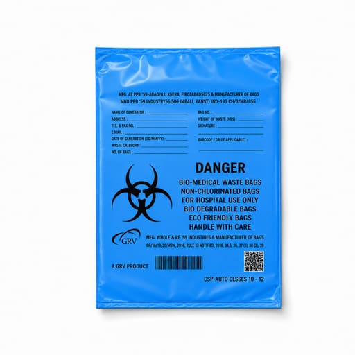 GRV's Non-Chlorinated Biomedical Waste Collection Disposable Bags - Large (Pack of 5)