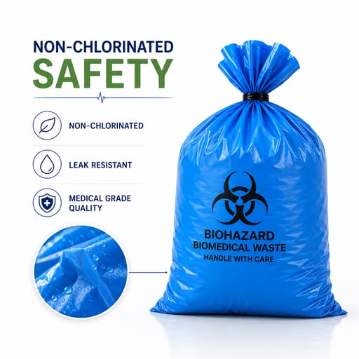 GRV's Non-Chlorinated Biomedical Waste Collection Disposable Bags - Medium (Pack of 8)