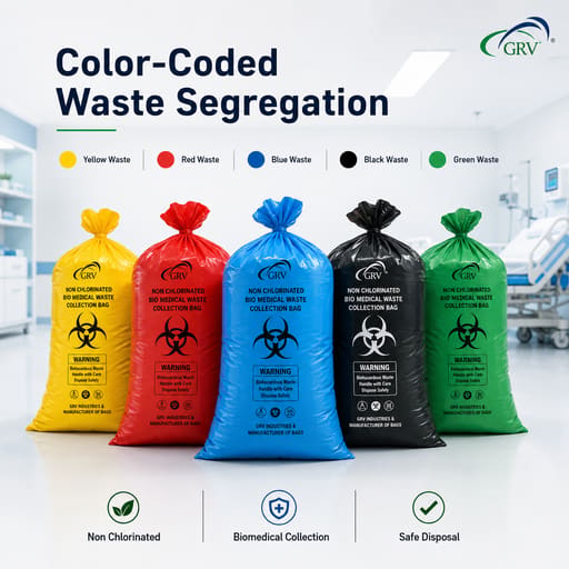 GRV's Non-Chlorinated Biomedical Waste Collection Disposable Bags - Small (Pack of 16)