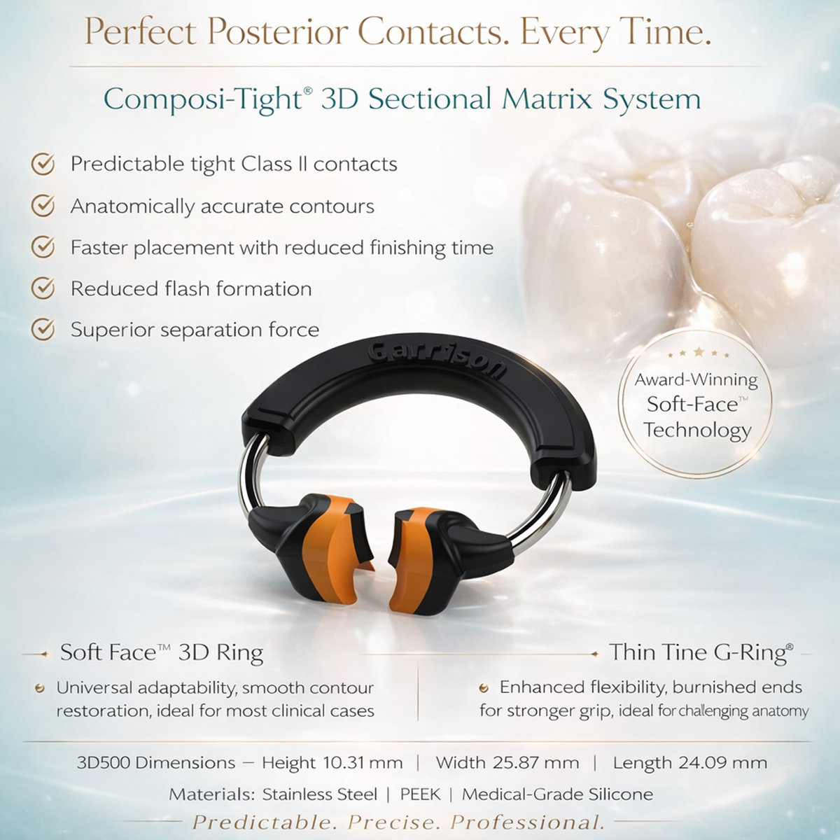 Garrison Dental Composi-Tight 3DXR Sectional Matrix Kit 3D-KFF-10