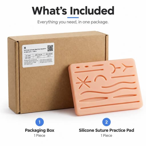 iDENTical Silicone Suture Practice Pad with 14 Pre-cuts- Type B