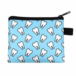 iDENTical Teeth Print Travel Pouch With Zipper - Blue