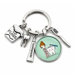iDENTical Tooth Charm Keychain - Green ZYR-4071 - 1