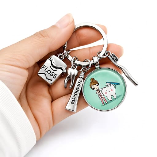 iDENTical Tooth Charm Keychain - Green ZYR-4071