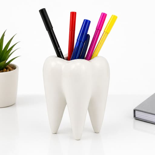 iDENTical Ceramic Tooth-Shaped Pen Holder