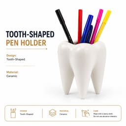 iDENTical Ceramic Tooth-Shaped Pen Holder - 4