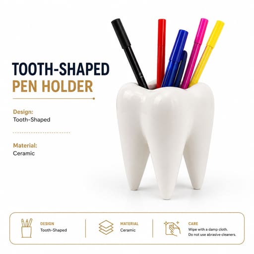iDENTical Ceramic Tooth-Shaped Pen Holder
