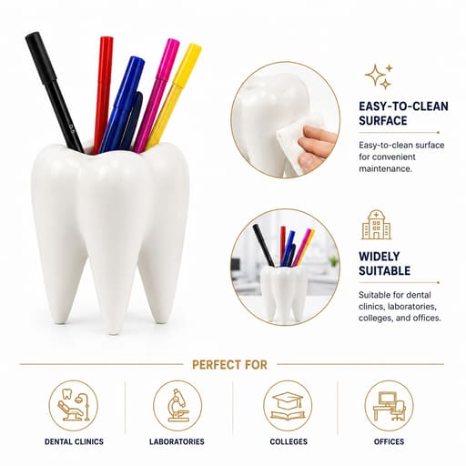 iDENTical Ceramic Tooth-Shaped Pen Holder