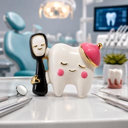iDENTical Tooth With Pink Cap & Toothbrush Shape Brooch Pack of 1 (ZYR-4060) - 2