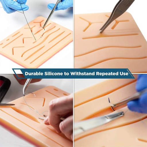 iDENTical Silicone Suture Practice Pad with 14 Pre-cuts- Type B