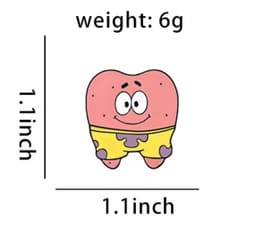 iDENTical Patrick Star Tooth Shape Brooch - Pack of 1 (ZYR-7014) - 2