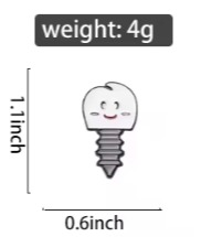 iDENTical Implant Screw Base Tooth Shape Brooch - Pack of 1 (ZYR-4061)