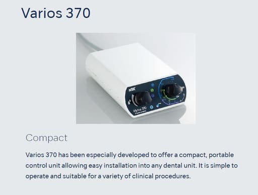 NSK Varios 370EU Ultrasonic Scaler Complete Set (Y1001389)