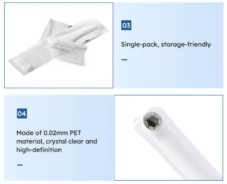 ET Dental VisiSafe Intraoral Camera Sheath - 9.8 x 2 inch (100pcs/Box)