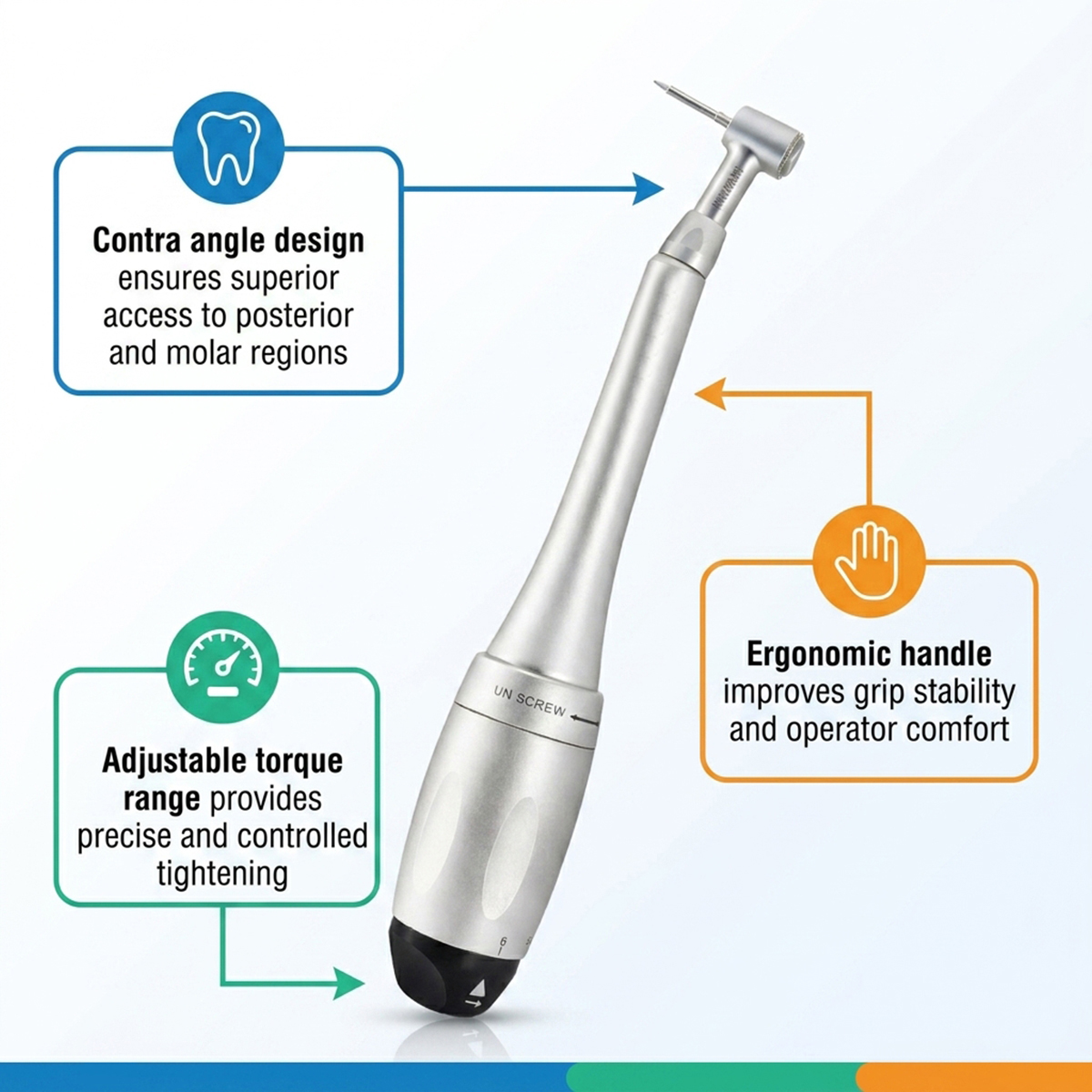 Dentaltech SD-Torque Implant Prosthetic Handpiece with 2 Drivers (SD-TQ)