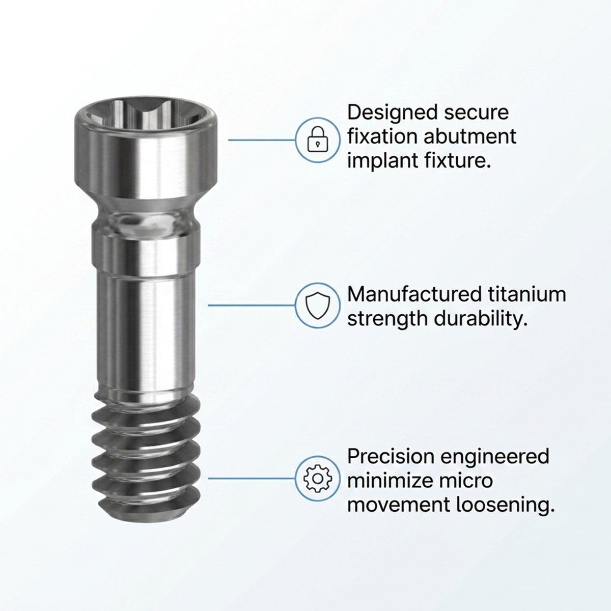 Mediden Straumann BLX Narrow Compatible Titanium Abutment Screw (S-68-1) (Pack of 10)