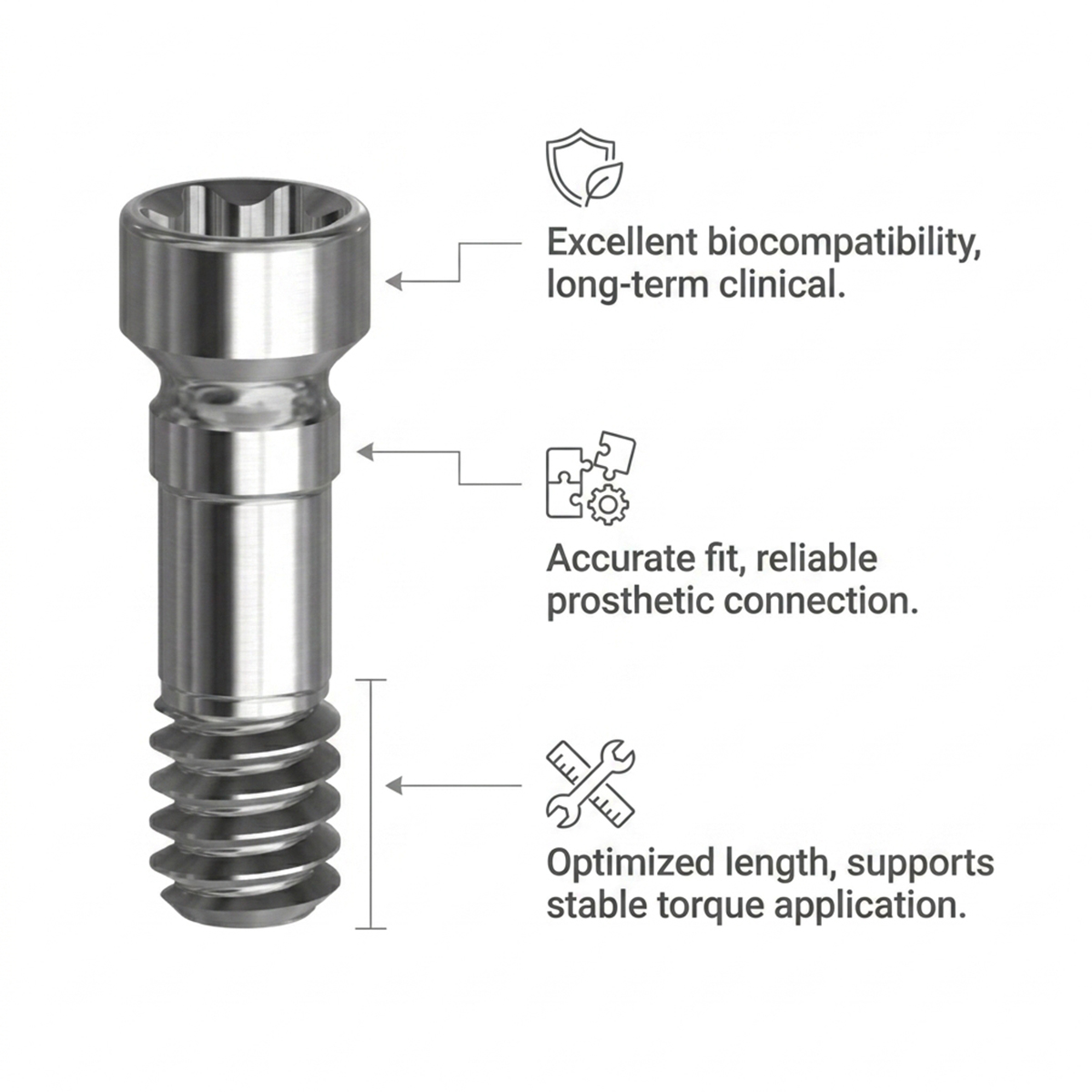 Mediden Straumann BLX Narrow Compatible Titanium Abutment Screw (S-68-1) (Pack of 10)