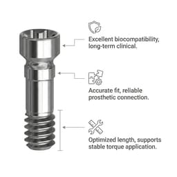 Mediden Straumann BLX Narrow Compatible Titanium Abutment Screw (S-68-1) (Pack of 10) - 6