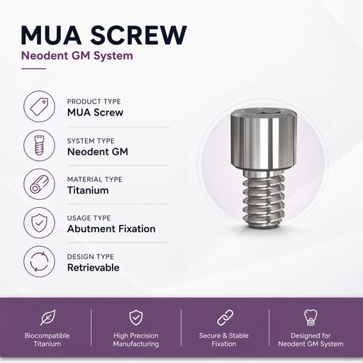 Mediden Neodent Implant Compatible Multi Unit Titanium Abutment Screw (NGMUS) (Pack of 10)