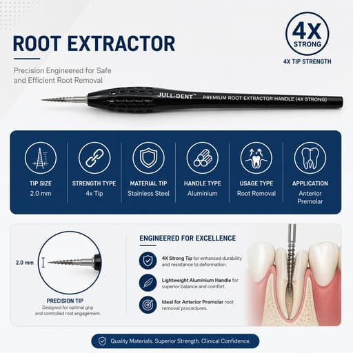 Julldent Root Extractor Handle 2.0 - 4x Strength (JULL-DENT 185)