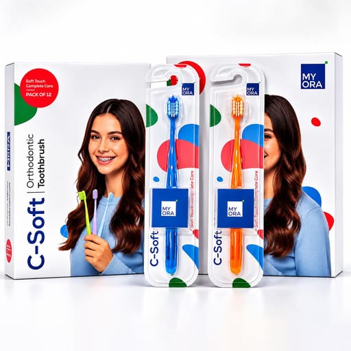 MyOra C-Soft Orthodontic Toothbrush (Pack Of 12)
