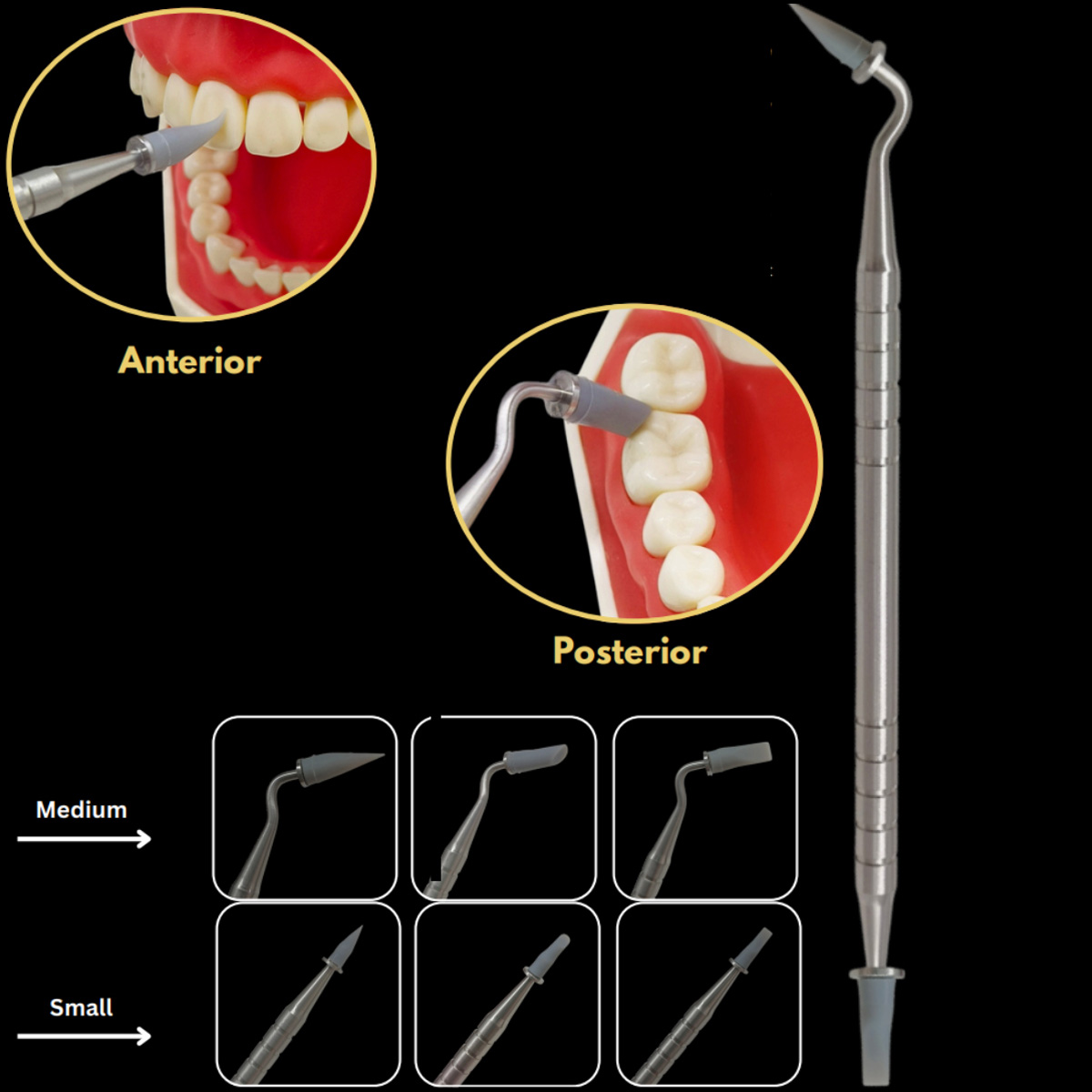 Dental Double-Ended Composite Sculpting Brush | With 6 Interchangeable Tips