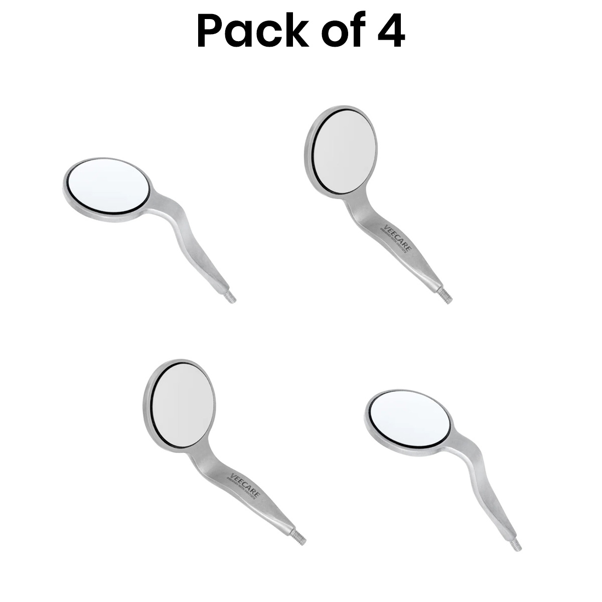 Veecare Anti Fog Rhodium Double Sided Mouth Mirrors (Pack of 4)