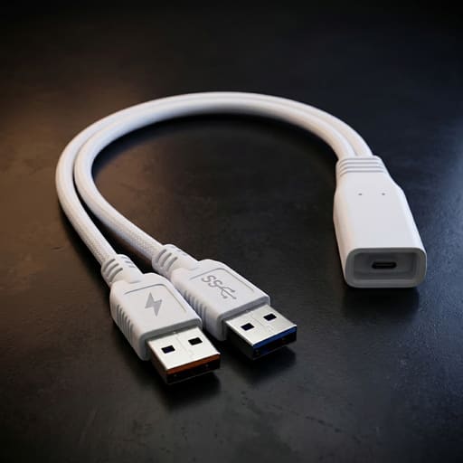 Waldent BLZ IntraVue 900 Ai Intraoral Scanner USB Type C to Two USB Type A Connector Cable