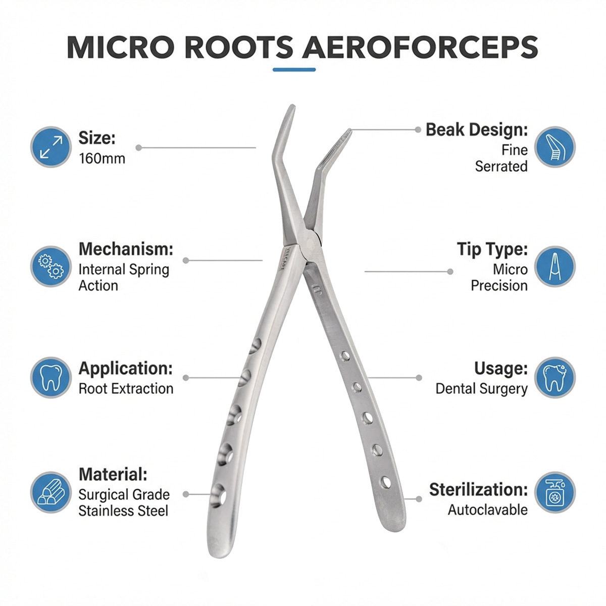 Veecare Micro Roots Aeroforcep | Internal Spring Action