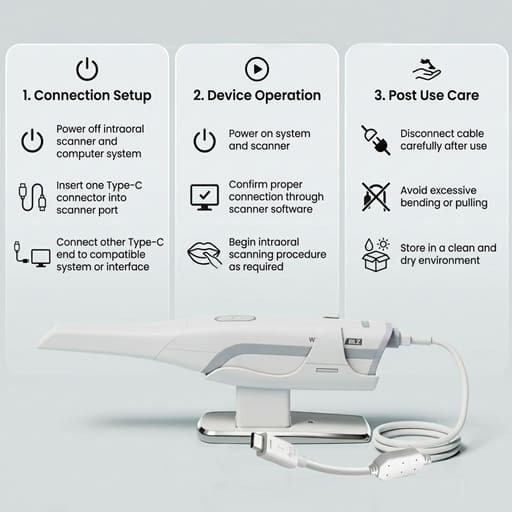 Waldent BLZ IntraVue 900 Ai Intraoral Scanner Connection Cable (Type C to Type C)