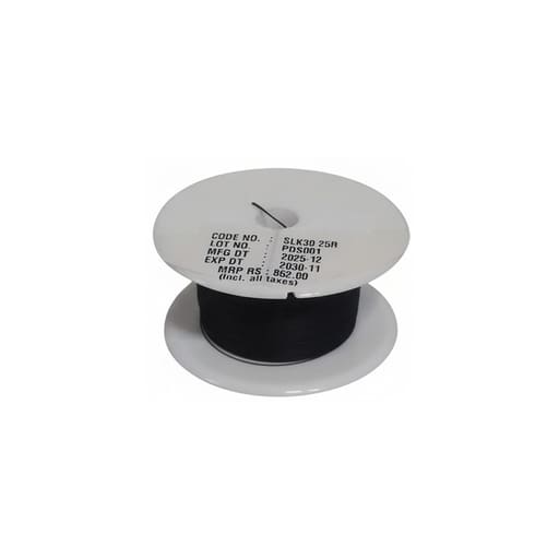 Meril Filasilk Black Braided Silk Suture Reel #3-0 (SLK30 25R) - 25Mtr (Pack of 1)