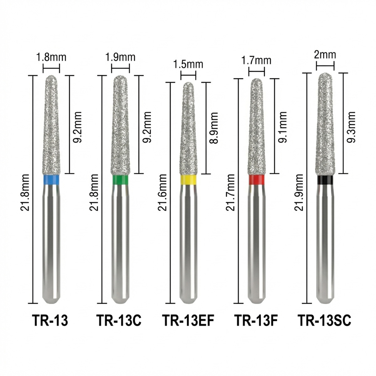 Mani Diamond Airotor Burs - Taper Round End / Tr Series