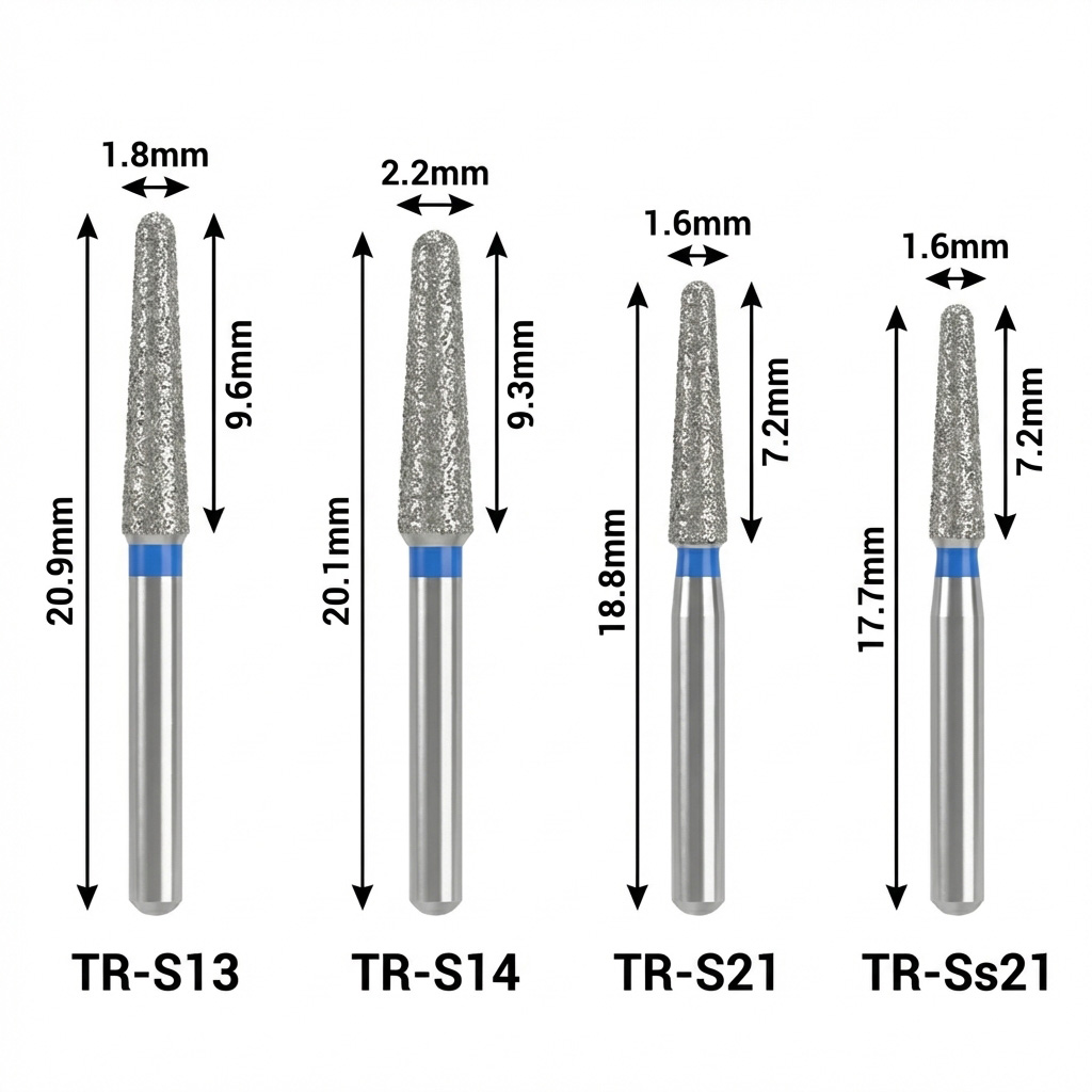 Mani Diamond Airotor Burs - Taper Round End / Tr Series
