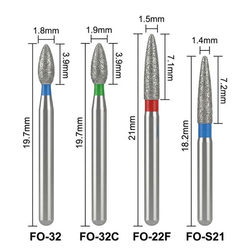 Mani Diamond Burs - Flame Ogival End / Fo Series