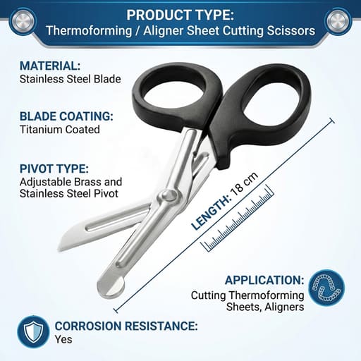 U Ortho Thermoforming Sheet/Aligner Sheet Cutting Scissors