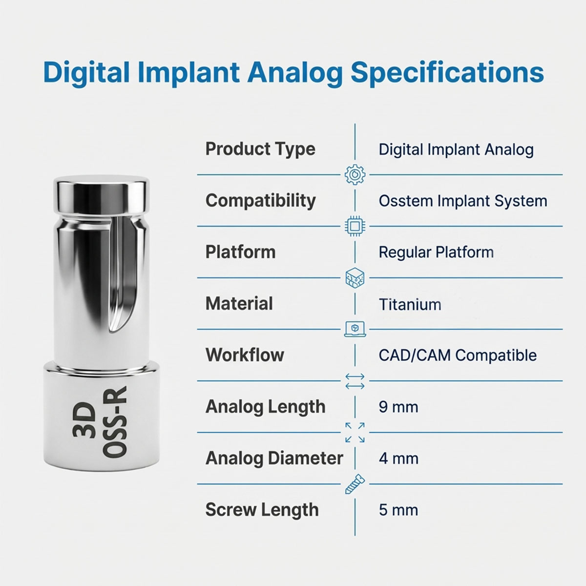 Dentaltech Osstem Regular Compatible Digital Analog
