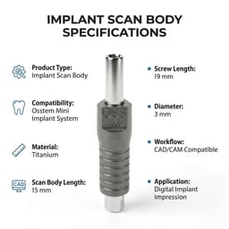 Dentaltech Scan body Mini - Osstem Mini Implant Compatible - 6
