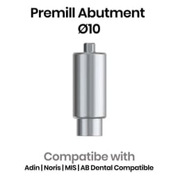 Dentaltech Premill Abutment Blank - Adin | Noris | MIS | AB Dental Compatible