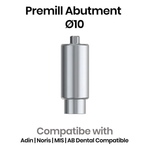 Dentaltech Premill Abutment Blank - Adin | Noris | MIS | AB Dental Compatible