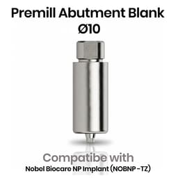 Dentaltech Premill Abutment Blank - Nobel Biocare NP Implant Compatible (NOBNP -TZ) - 1