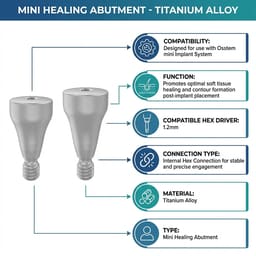 Dentaltech Healing Abutments Mini - Osstem Mini Implant Compatible - 8