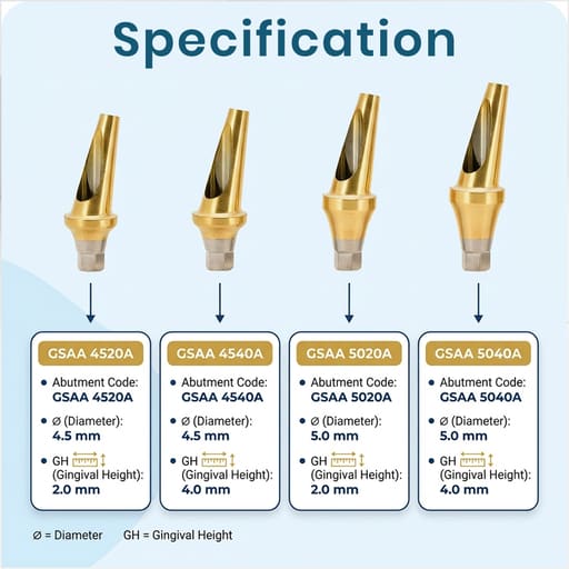 Dentaltech 17° Angular Abutments Regular - Osstem | Dentium | DIO | Cowellmedi | Neobiotech | Dentis Compatible
