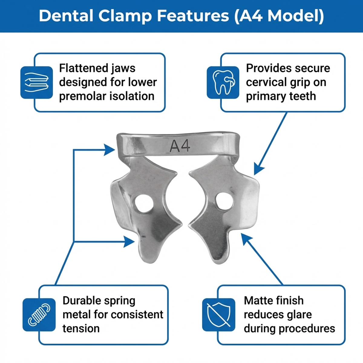GDC Rubber Dam Clamp Paedo A4 (Rdca4)