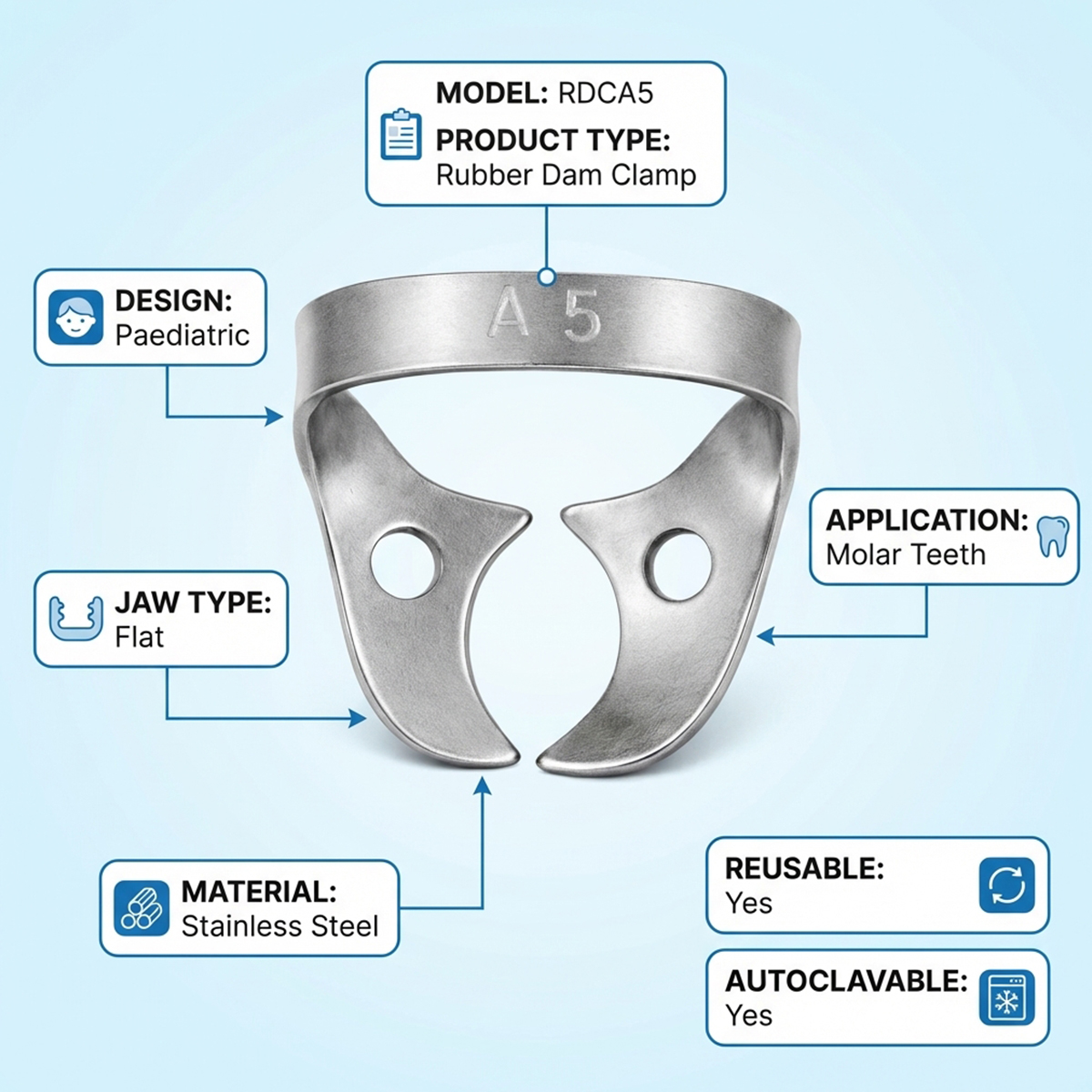 GDC Rubber Dam Clamp Paedo A5 (Rdca5)