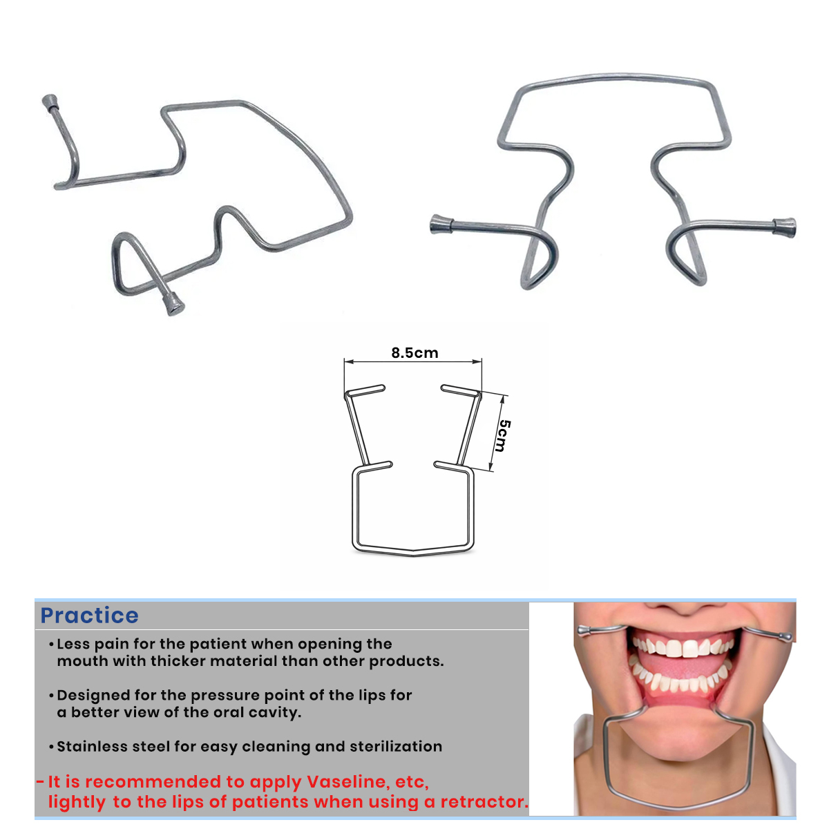 Waldent Oringer Lip & Cheek Retractor Medium - 14.5cm (8/120)